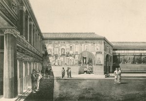 Die Stabianischen Bäder - Der Hof der Stuckarbeiten (Gravur) von Italian School