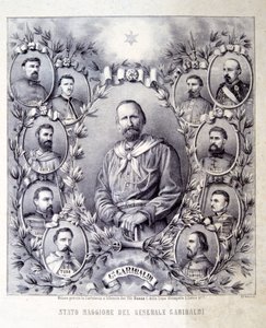Der Stab von General Garibaldi, Illustration aus Die Geschichte Italiens