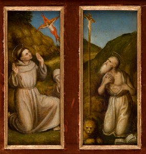 Die Stigmatisation der Heiligen Franziskus und Hieronymus, ca. 1480 von Italian School