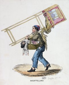 Der wandernde Puppenspieler, ca. 1840 von Italian School