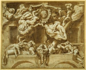 Die Fassade von Casa Orsi, nach Lelio Orsi von Italian School