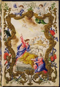 Der gute Tod des Christen, aus einer Mariegola der Laiengilde der Buona Morte, ca. 1712-14 von Italian School