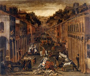 Die Pest von 1630 in Bologna. Eigentum einer Bank in Bologna von Italian School