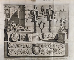 Das Sistrum (Sistra), verschiedene Darstellungen aus De sistris von Benedictus Bacchinius (1651-1721) von Italian School