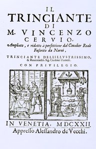 Titelseite eines italienischen Kochbuchs, veröffentlicht in Venedig, 1622