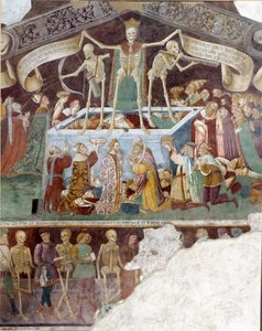 Triumph des Todes und Totentänze (Detail, nach der Restaurierung) von Italian School