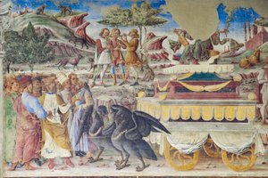 Triumph des Merkur, Halle der Monate, Nordwand: "Juni", ca. 1468-70