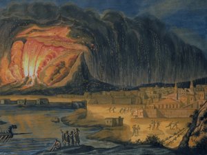 Ausbruch des Vesuvs in der Nähe von Neapel, ca. 1815 von Italian School