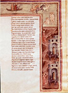 Ansicht der Unterwelt, Charaktere und Monster, Illustration für „Furioser Herkules“ von Seneca (Miniatur)