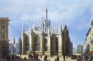 Ansicht der Rückseite des Mailänder Doms aus Ansichten von Mailand und seiner Umgebung
