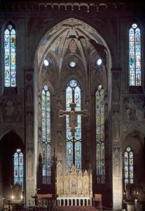 Ansicht der Cappella Maggiore der Kirche Santa Croce von Italian School