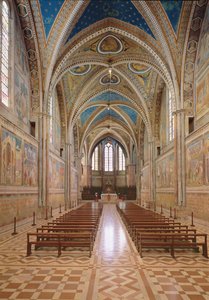 Ansicht des Innenraums der Oberkirche von Italian School