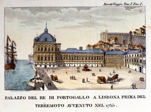 Ansicht des Königspalastes in Lissabon vor dem Erdbeben von 1755 von Italian School