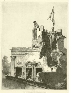 Villa Savorelli, Hauptquartier von Garibaldi (Gravur) von Italian School