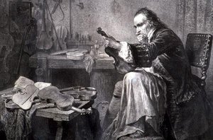 Geigenbauer in seiner Werkstatt von Italian School