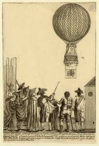 Vista del globo aereostatico que se hechò ante sus magesta veröffentlicht 1793