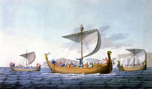 Wilhelm der Eroberer und seine Flotte, auf dem Weg nach England, Illustration aus 