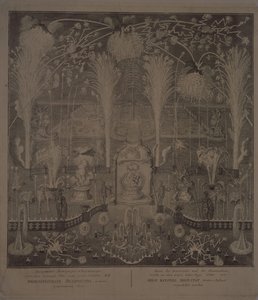 Beleuchtung in der Nähe der Akademie der Schönen Künste in der Silvesternacht 1748