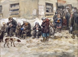 Hungerjahre in Petrograd. Ein "Gemeinschaftsspeisesaal" von Ivan Alexeyevich Vladimirov (1869-1947) von Ivan Alexeyevich Vladimirov