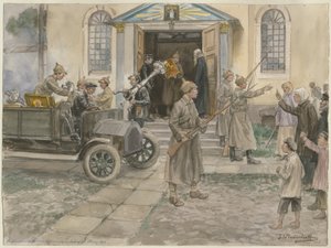 Beschlagnahme der Kirchenschätze in Petrograd am 5. Mai 1922 aus der Aquarellserie Russland von Ivan Alexeyevich Vladimirov