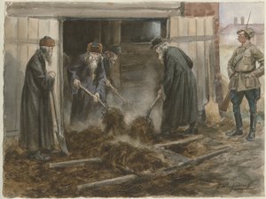 Russische Geistliche beim Heuschaufeln: September 1918 aus der Aquarellserie Russische Revolution von Ivan Alexeyevich Vladimirov