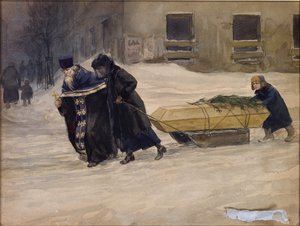 Die Beerdigung des Vaters von Vladimirov, Ivan Alexeyevich (1869-1947) von Ivan Alexeyevich Vladimirov