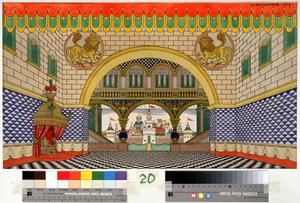 Bühnenbild für die Oper Der goldene Hahn von N. Rimski-Korsakow von Ivan Yakovlevich Bilibin