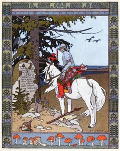 Zarewitsch Iwan, der Feuervogel und der Graue Wolf, um 1899 von Ivan Yakovlevich Bilibin
