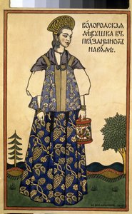 Eine Jungfrau aus Wologda im Festkleid von Ivan Yakovlevich Bilibin