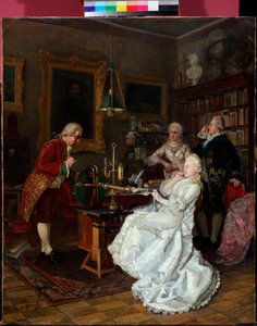 Kaiserin Katharina II. von Russland besucht Mikhail Lomonossov