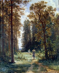 Weg durch den Wald. Gemälde von Ivan Ivanovich Shishkin (1880)