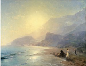 Alexander Puschkin und Prinzessin Maria Raevskaya bei Gurzuf, 1886 von Ivan Konstantinovich Aivazovsky