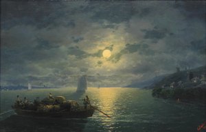 Überquerung des Dnepr bei Mondschein, 1897 von Ivan Konstantinovich Aivazovsky