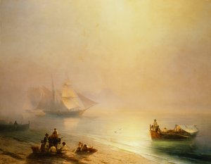 Fischer am Strand, Bucht von Neapel, 1873 von Ivan Konstantinovich Aivazovsky