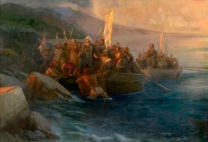 Die Ankunft des Entdeckers Christoph Kolumbus in Amerika von Ivan Konstantinovich Aivazovsky
