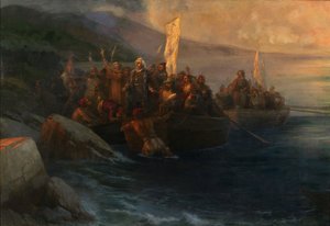 Die Landung von Christoph Kolumbus auf San Salvador, 12. Oktober 1492, 1892 von Ivan Konstantinovich Aivazovsky
