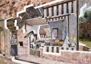 Mönchszelle, Mount Grace Priory, 15. Jahrhundert, ca. 1990-2010 von Ivan Lapper