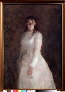Porträt einer jungen Frau. Gemälde von Ivan Nikolayevich Kramskoi (1837-1887), Öl auf Leinwand. Russische Kunst