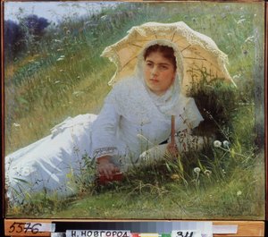 Ein heißer Tag. Auf dem Gras. Mittag.