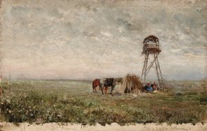 Kosaken unter einem Wachturm an der Grenze des Kaukasus; Cosaques sous la tour de guet à la frontière du Caucase von Ivan Pavlovich Pokhitonov