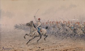 Der Kavallerieangriff von Ivan Petrovich Pryanishnikov