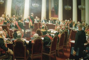 Die feierliche Sitzung des Staatsrates des kaiserlichen Russlands am 7. Mai 1901 von Ivan Semyonovich Kulikov
