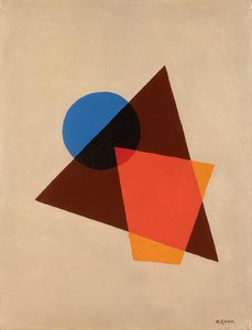 Komposition mit transparentem Rot, Braun und Blau, 1920 von Ivan Vassilyevich Klyun
