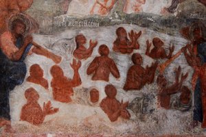 Fresko in der Kathedrale Unserer Lieben Frau vom Zeichen, Nowgorod, frühes 18. Jahrhundert