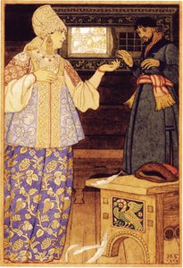 Bogenschützens Frau und Andrey der Bogenschütze, 1919 von Ivan Yakovlevich Bilibin