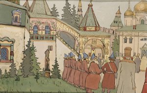 Illustration zum Märchen Die Feder des Finist der Falke, frühe 1900er Jahre von Ivan Yakovlevich Bilibin