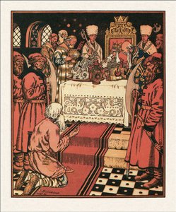 Illustration zu Die Geschichte vom Fischer und dem Fisch, 1933 von Ivan Yakovlevich Bilibin