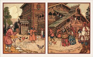 Illustration zu Die Geschichte vom Fischer und dem Fisch, 1933 von Ivan Yakovlevich Bilibin