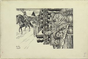 Moskauer Straße im 16. Jahrhundert, 1938 von Ivan Yakovlevich Bilibin