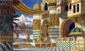 Bühnenbild für die Oper Ruslan und Ludmila von M. Glinka, 1913 von Ivan Yakovlevich Bilibin
